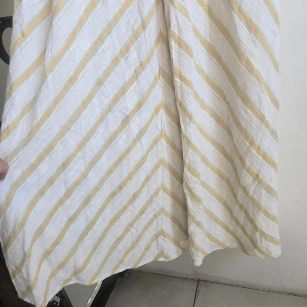 Free People 2 Veronica‎ Wide Leg Jumpsuit Women Yellow Striped Boho Sleeveless